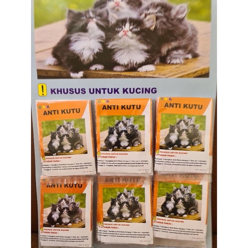 DOR OBAT ANTI KUTU KUCING ANTI KUTU KITTEN SERBUK