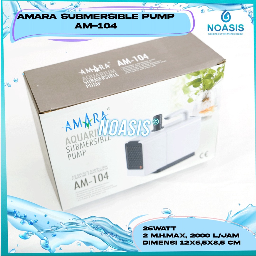 NOASIS POMPA AQUARIUM CELUP WATER PUMP AMARA AM 104 AM-104 LOW WATT