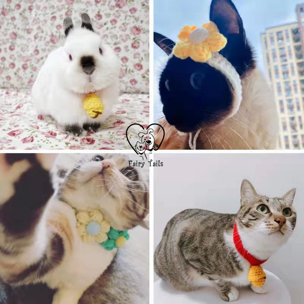 Kalung Rajut Bahan Wol Lembut Untuk Anabul Anjing dan Kucing Stylish dan Nyaman / Aksesoris Baju Kalung Anabul / Pet Necklace for Dog and Cat