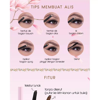 BRASOV Pensil Alis 3 IN 1 + Serutan + Sikat 2.5 GR Eyebrow Pencil TYPE A