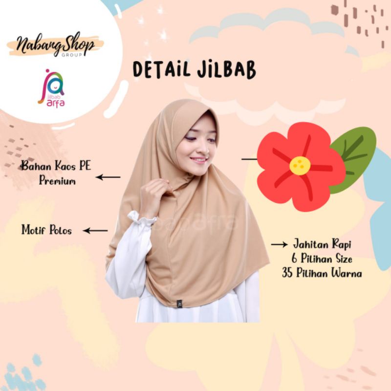 Bergo Instan Kaos Beria ORI Jilbab Afra Arfa [size L]-2