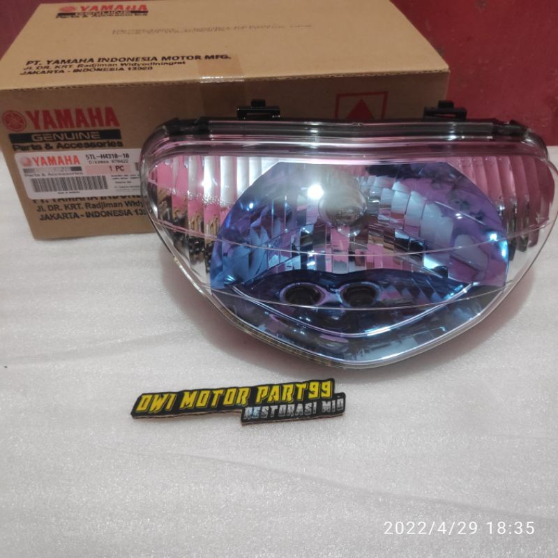 REFLEKTOR LAMPU DEPAN ASSY MIO LAMA 5TL PLUS BOHLAM FITING ORIGINAL ORI YAMAHA BLUE SMOKE