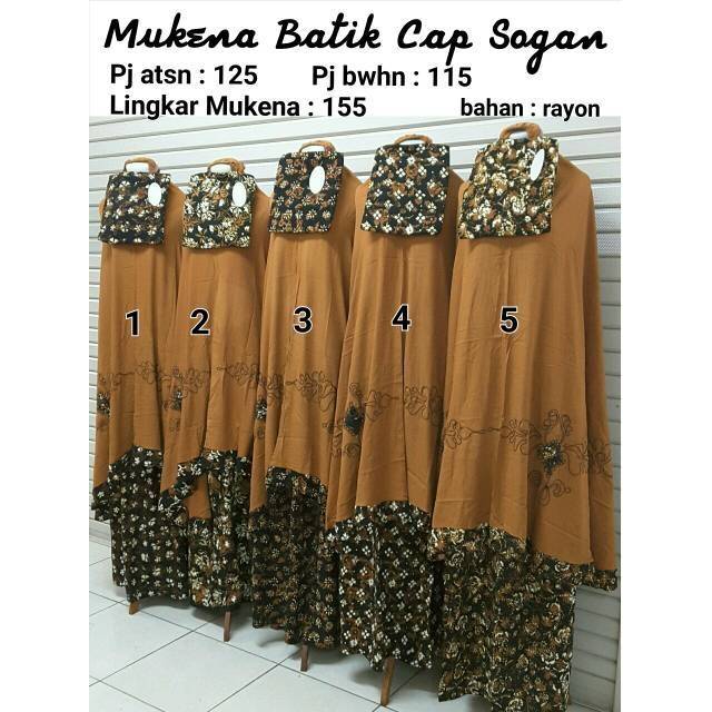 MUKENA BATIK CAP Jumbo motif sogan / mukena bali RAYON SUPER PREMIUM TEBAL AWET RUKUH DEWASA TELENGK