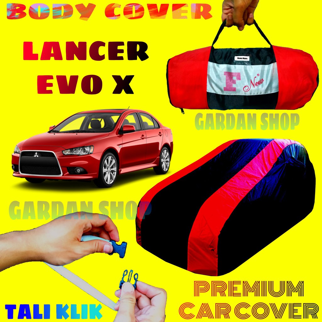 Body Cover LANCER X Sarung MERAH Penutup Pelindung Bodi Mobil Mitsubishi Lancer Evo 10 PREMIUM Cover