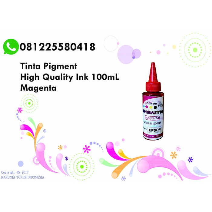 

Tinta Pigment Printer InkJet HP 100mL Magenta Tidak Luntur