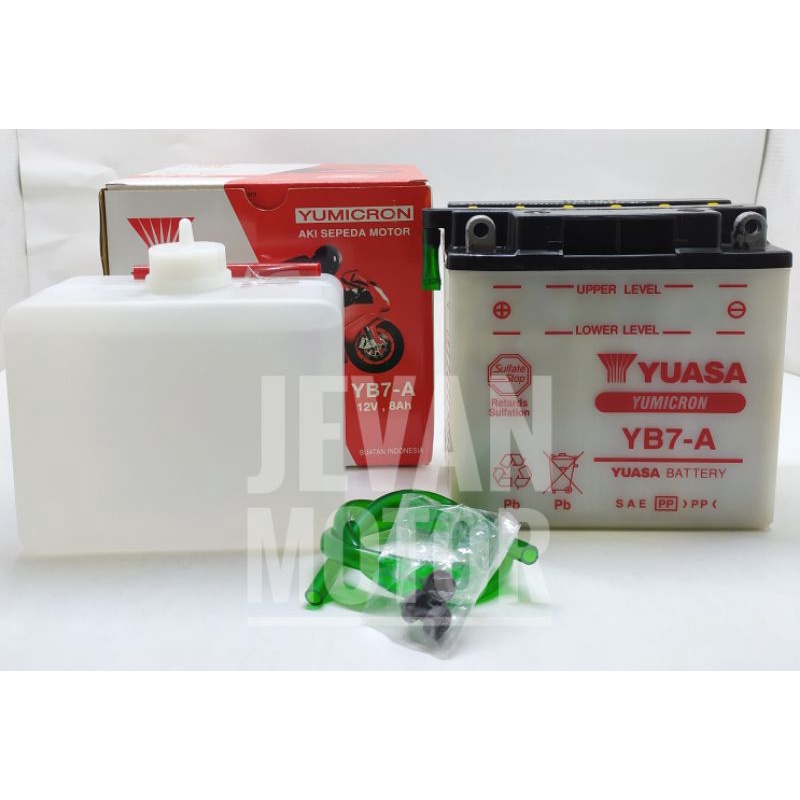[JEVAN MOTOR] Yuasa Battery YB7-A / Accu Yuasa YB7-A / Aki YB7-A / Aki Basah Motor Thunder 125