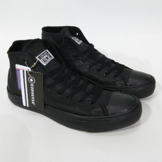  Sepatu  Converse  All Star CT2 Kulit  Leather Full  Black  