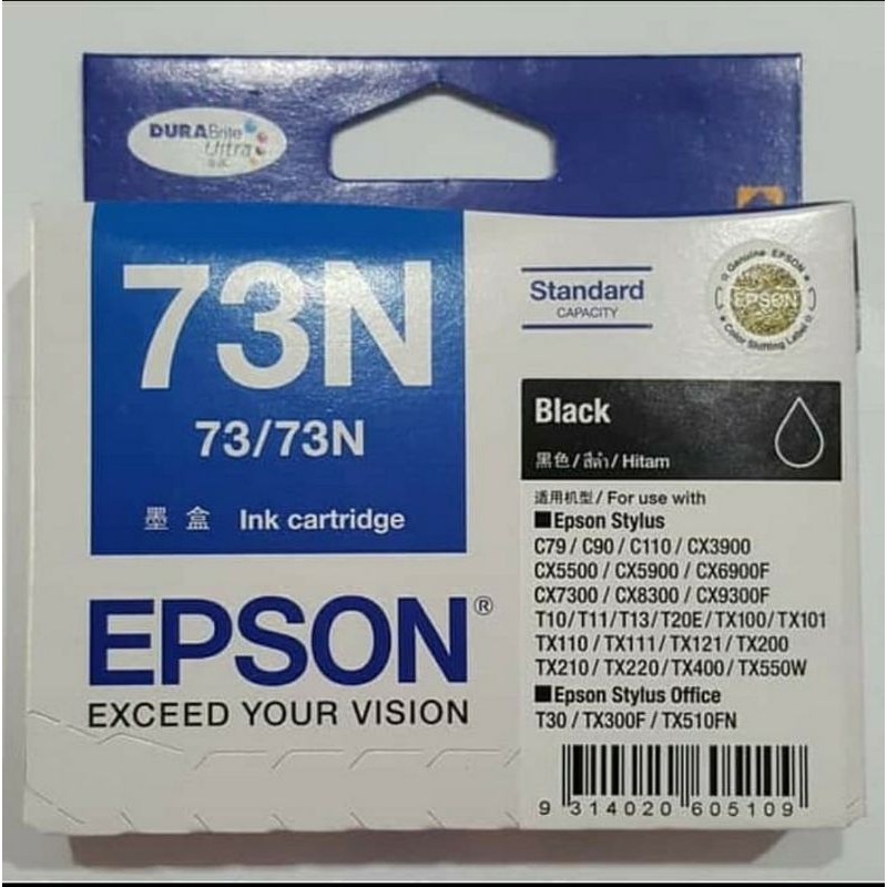 Cartridge epson 73n black original segel