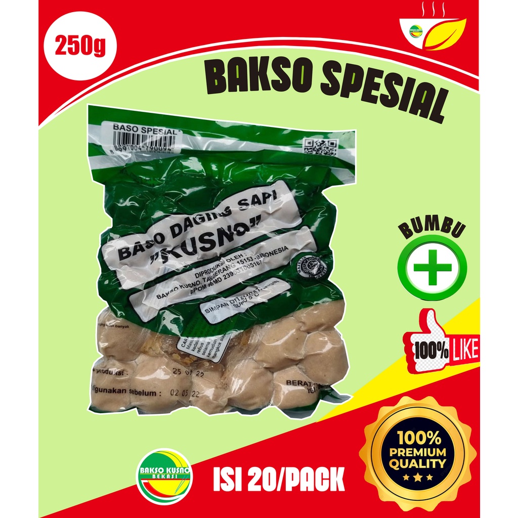 

Bakso daging sapi kusno baso Spesial 250gr isi 20