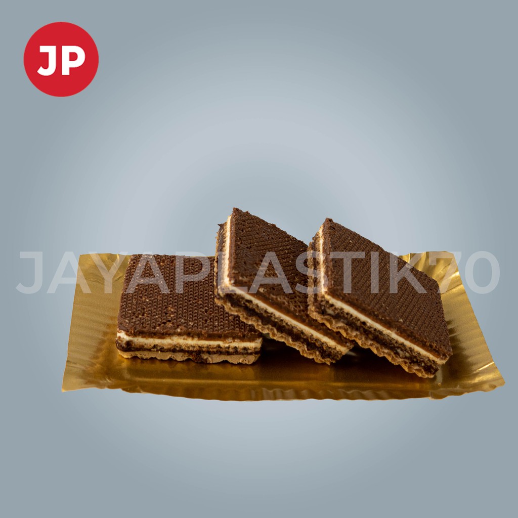 Piring Emas Kotak Panjang 10pcs/pak Piring Kertas/Makanan/Ultah/Kue/Snack