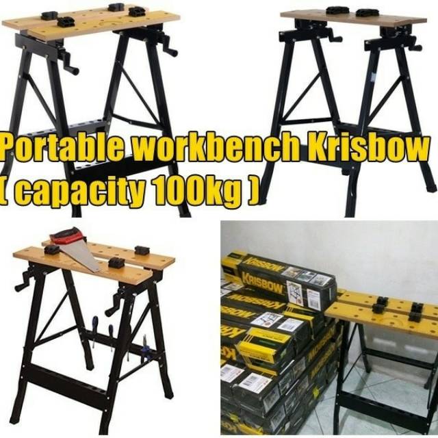 Krisbow Work bench workbench meja kerja tukang kayu portabel