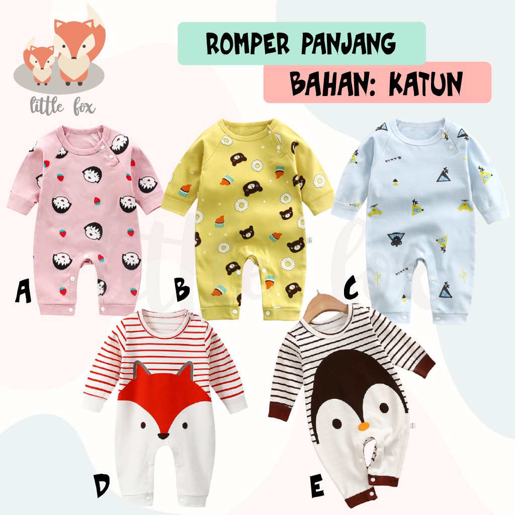JUMPER PANJANG ANAK BAYI/ BAJU ROMPER BAYI COWOK CEWEK / BAJU KODOK BAYI / ROMPER PANJANG