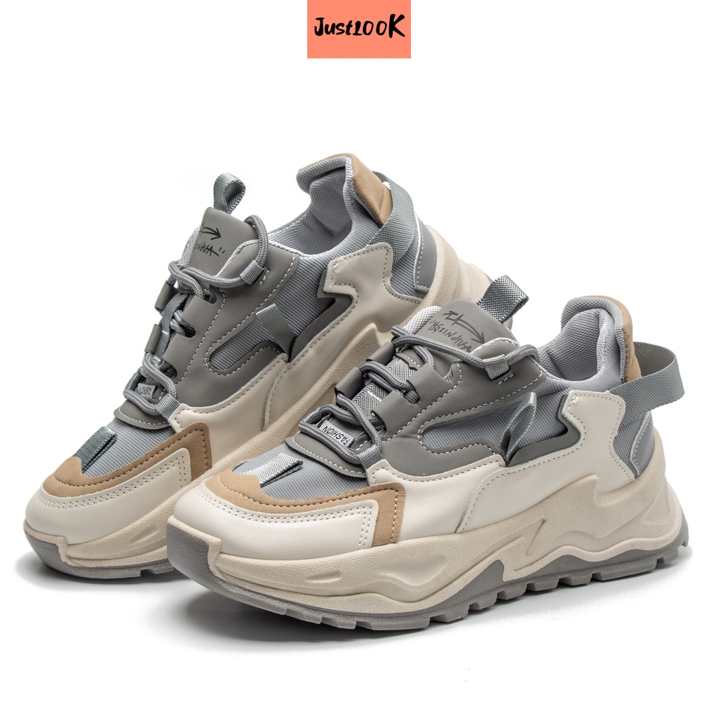 JustLook Seojin Sepatu Sneakers Wanita Sneakers Shoes Fashion Korea-Grey