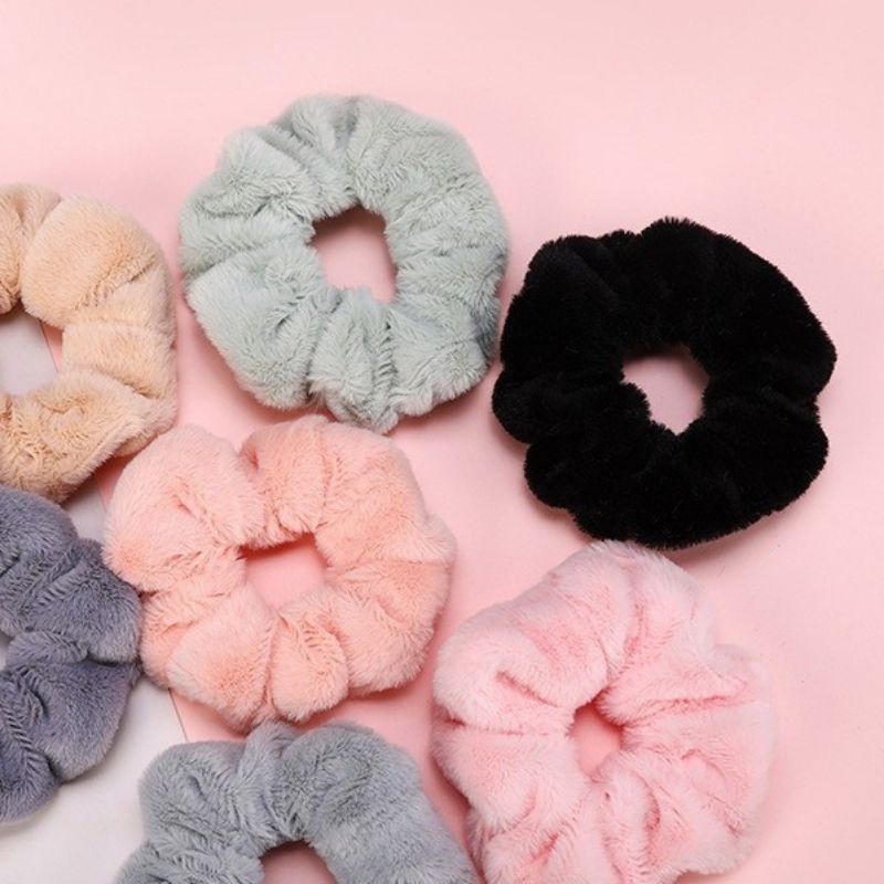 [COD] IKAT RAMBUT BULU JUMBO IKAT RAMBUT KOREA SCRUNCHIE MODEL BARU ALA KOREA WARNA CANTIK JUMBO