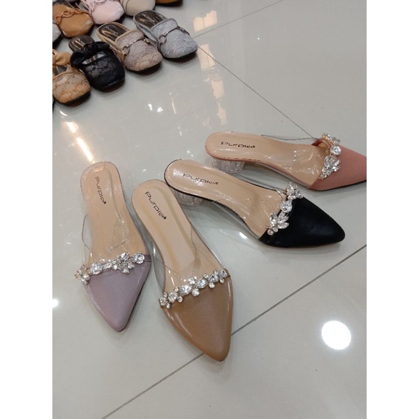 HAK KACA,Sandal wanita,wedges sandal pesta