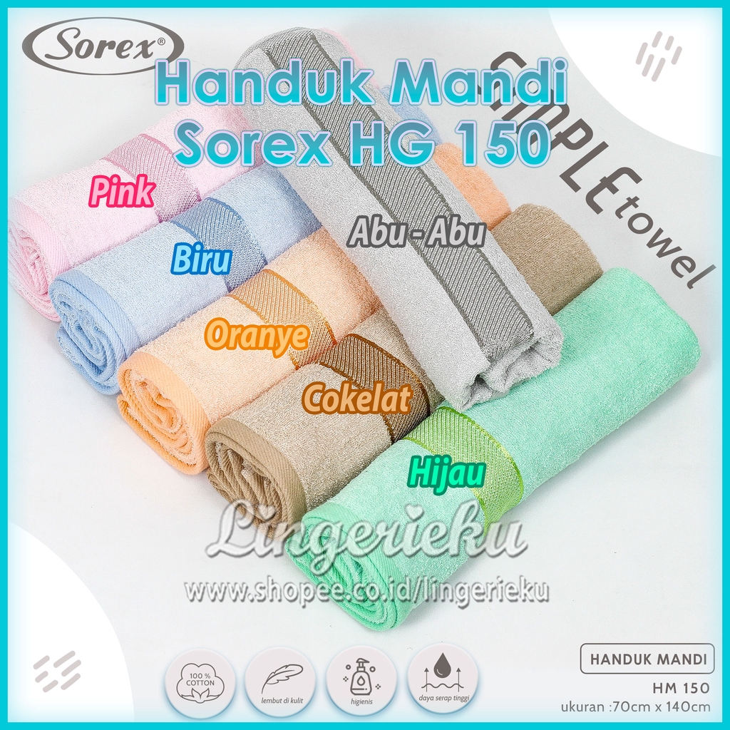 Sorex 150 Handuk Mandi Dewasa 140 x 70 cm Simple Dan Lembut Daya Serap Tinggi