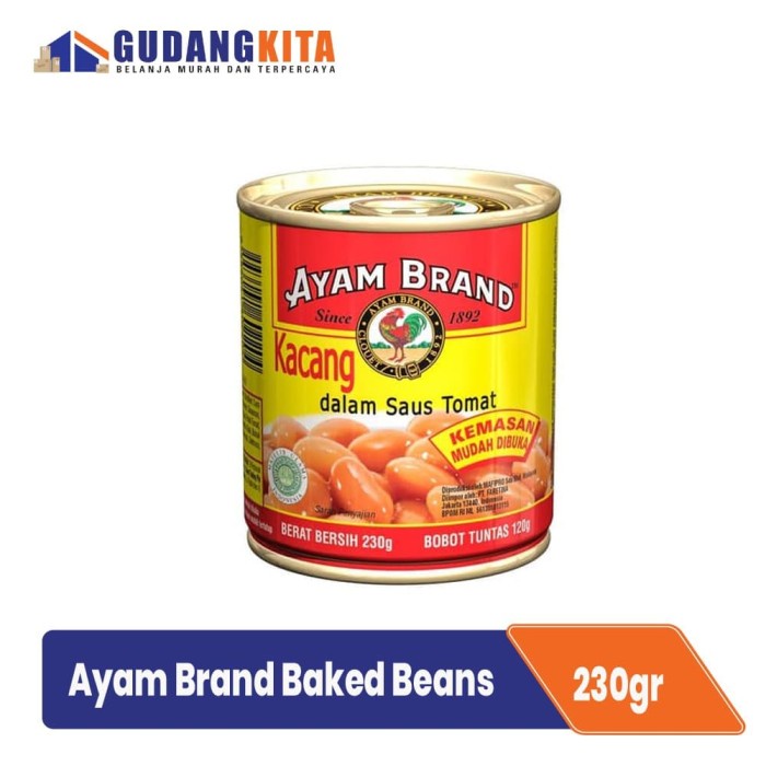 

5ds45ss Kacang Panggang Rendah Lemak Ayam Brand 230G - Baked Beans 230 Xa20X1