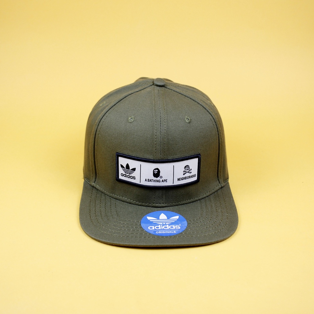 Topi Snapback Adidas x Bape x Neighborhood Green