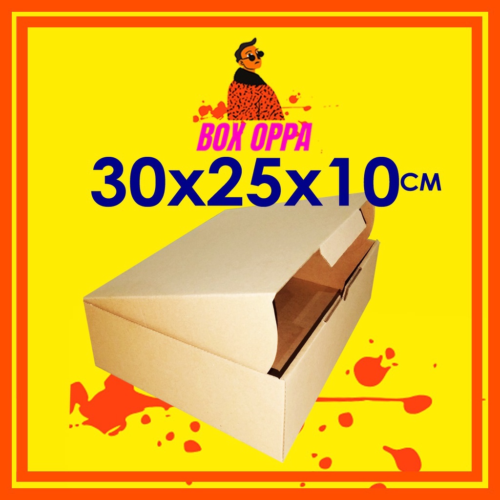 

Kardus Dus uk 30x25x10 cm (ECER) Die Cut Box Kotak Packing Aksesoris Baju Makanan Pizza Hijab Kue