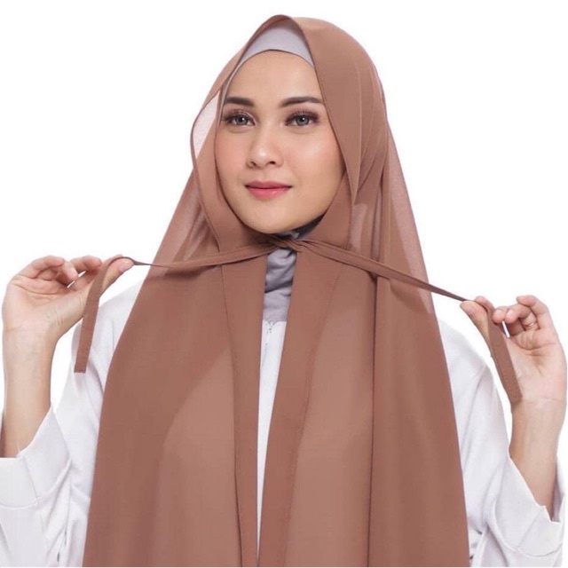 Alny Hijab - 180x75 Jilbab Pashmina Cerutty Babydoll Premium / Pashmina Tali Ceruty Babydoll Tepi Jahit