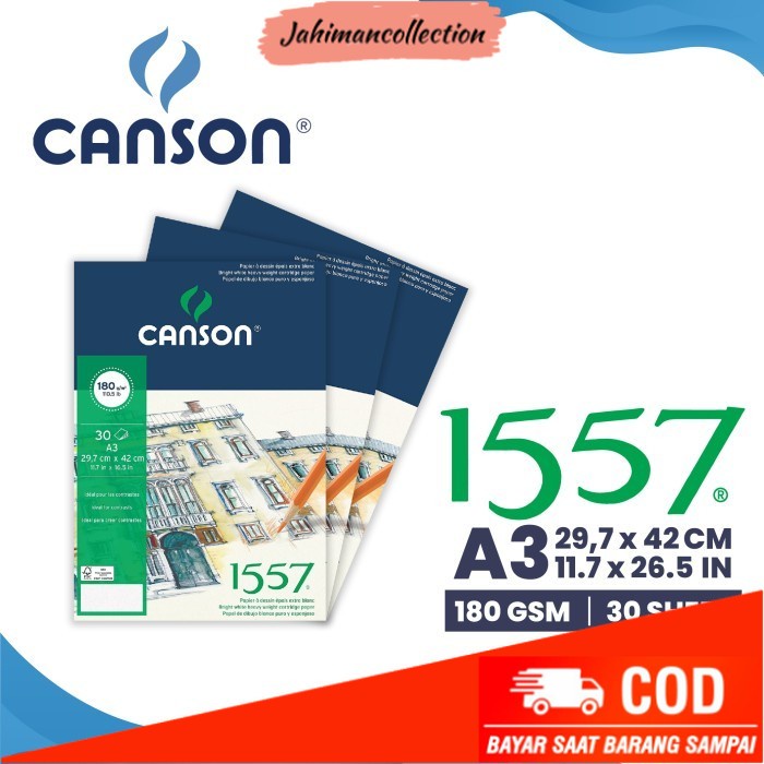 

✨ BISA COD ✨ Kertas Gambar Canson 1557 Extra White A3 180gsm