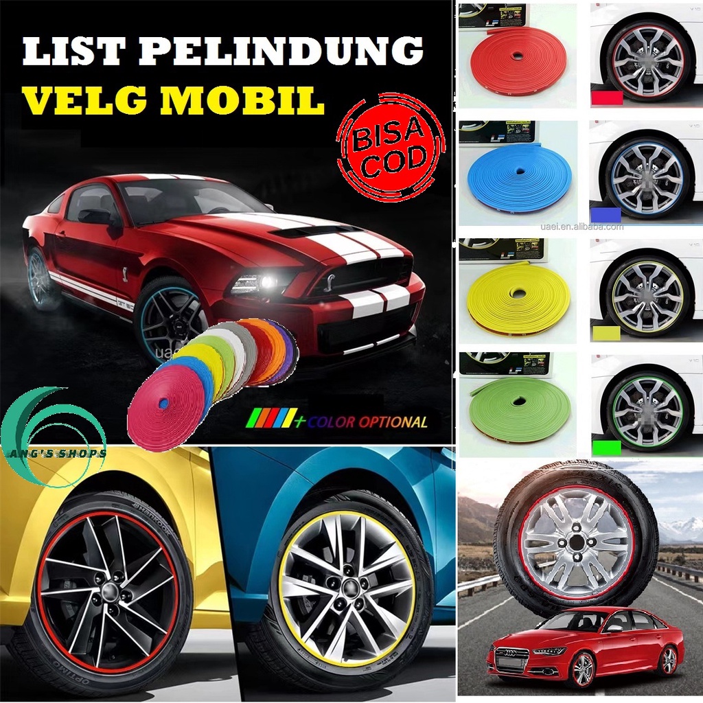 PELINDUNG VELG BAN LIST PELINDUNG VELG WHEEL PROTECTOR RIM 8 METER WARNA ABU PUTIH BIRU HITAM KUNING MERAH TERMURAH