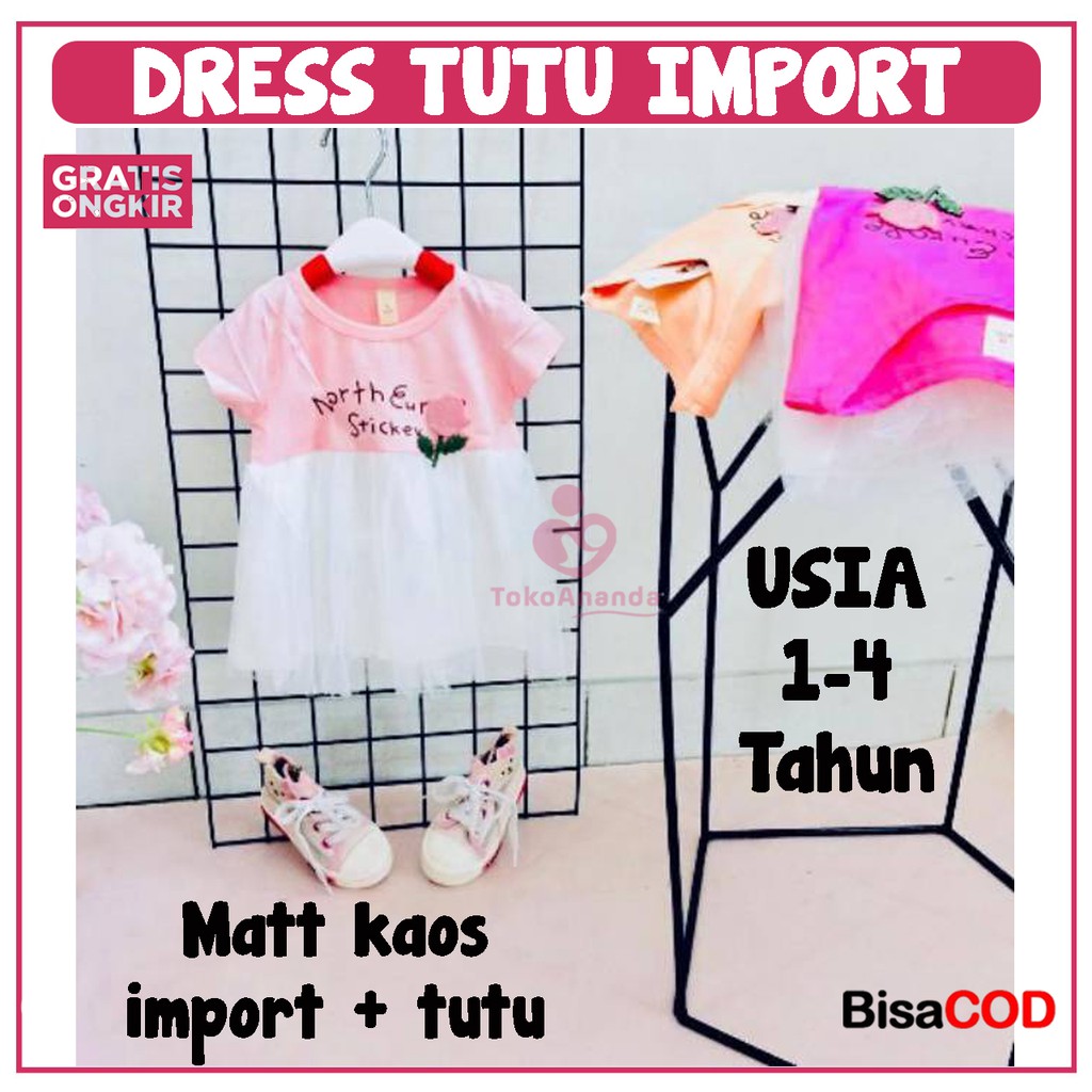 DRESS ANAK IMPORT / DRESS TUTU BOBOKIDS / DRESS TUTU ANAK / DRESS ANAK PEREMPUAN / DRESS ANAK