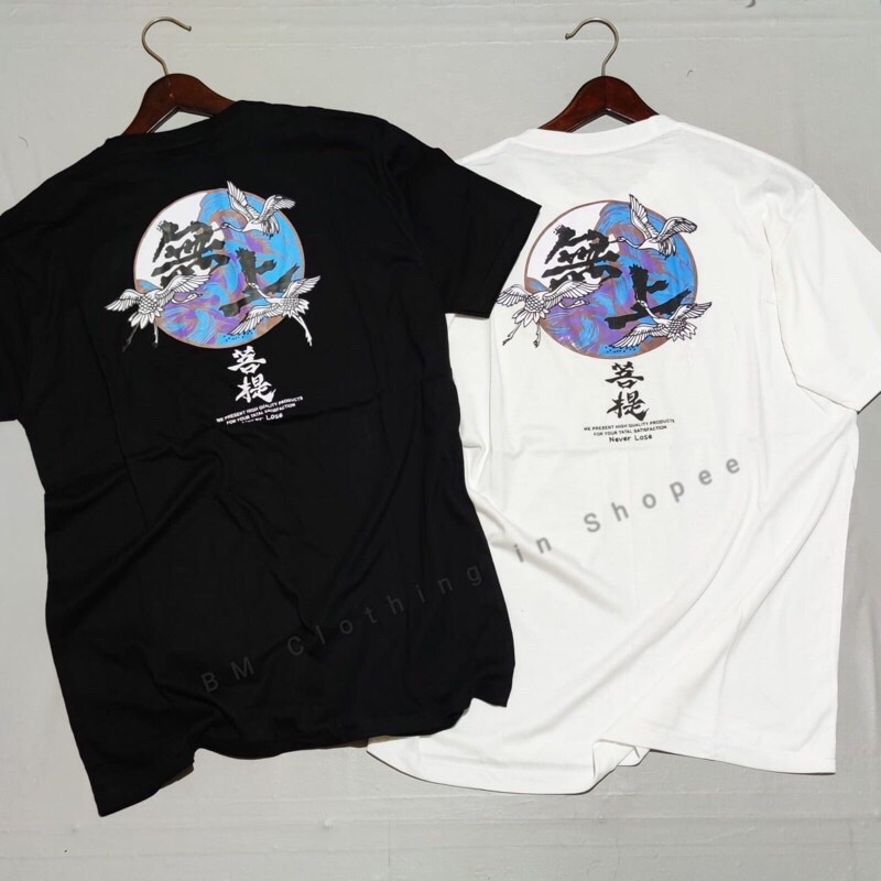 BAJU KAOS T SHIRT ATASAN DISTRO PRIA WANITA COWOK CEWEK TULISAN JEPANG JAPAN CINA CHINA BANGAU KEREN