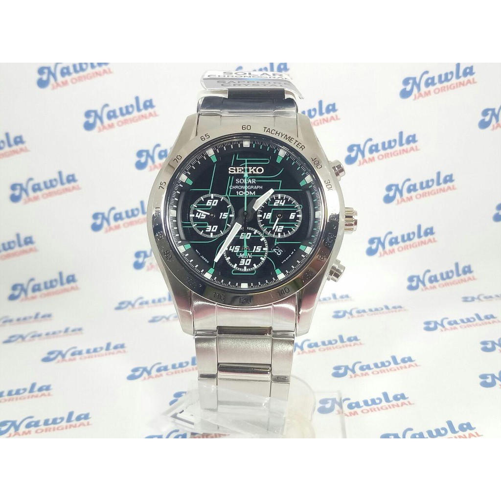 Seiko Solar SSC063P1 Chronograph Black Dial - Jam Tangan Pria SSC063