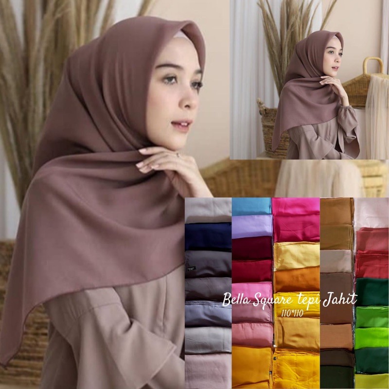 MURAH ! GROSIR 10PCS Jilbab Hijab Segi empat Bella square  