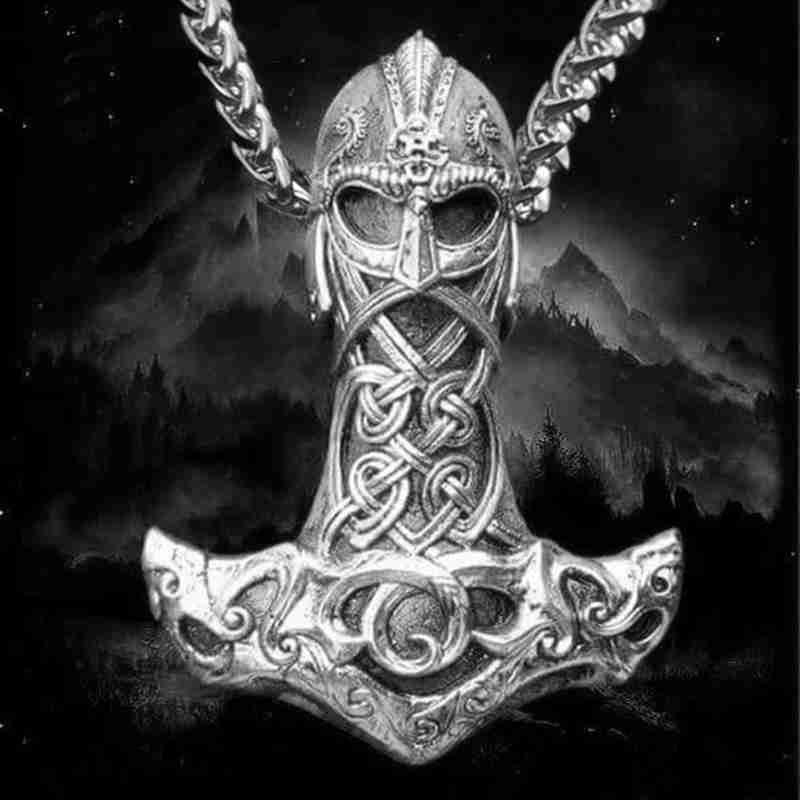 Nordic Odin Kambing Thor's Hammer Pendant Kalung Pria / Aksesoris Perhiasan Fashion