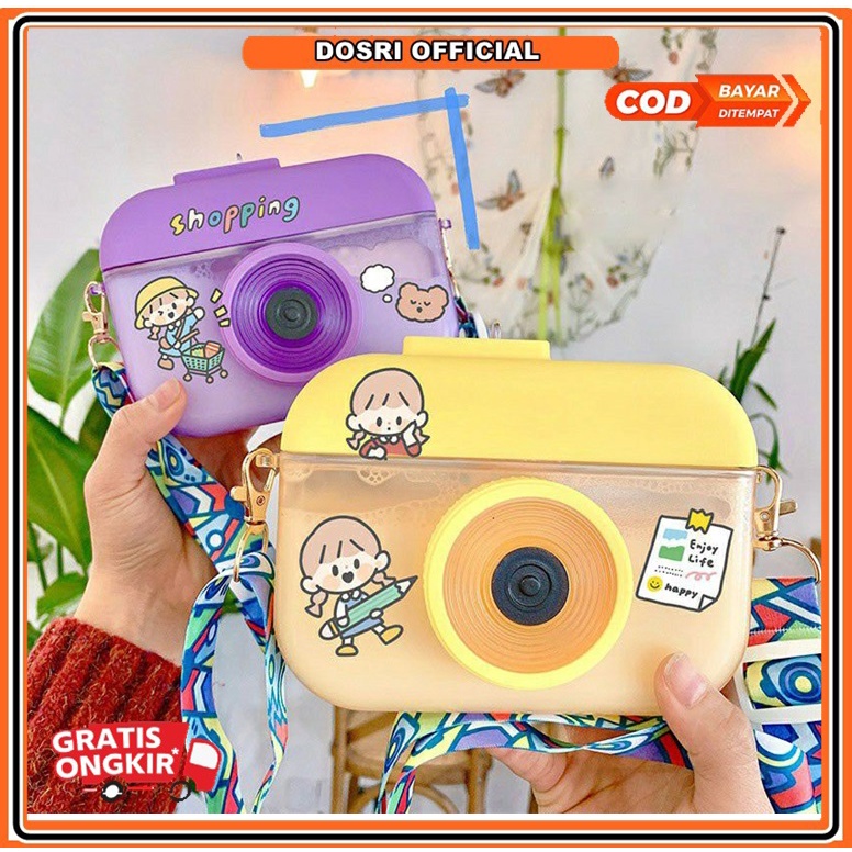 [BISA COD] 1 PCS FULL STIKER 2D &amp; 3D BOTOL MINUM KAMERA VIRAL 400 ML FREE TALI