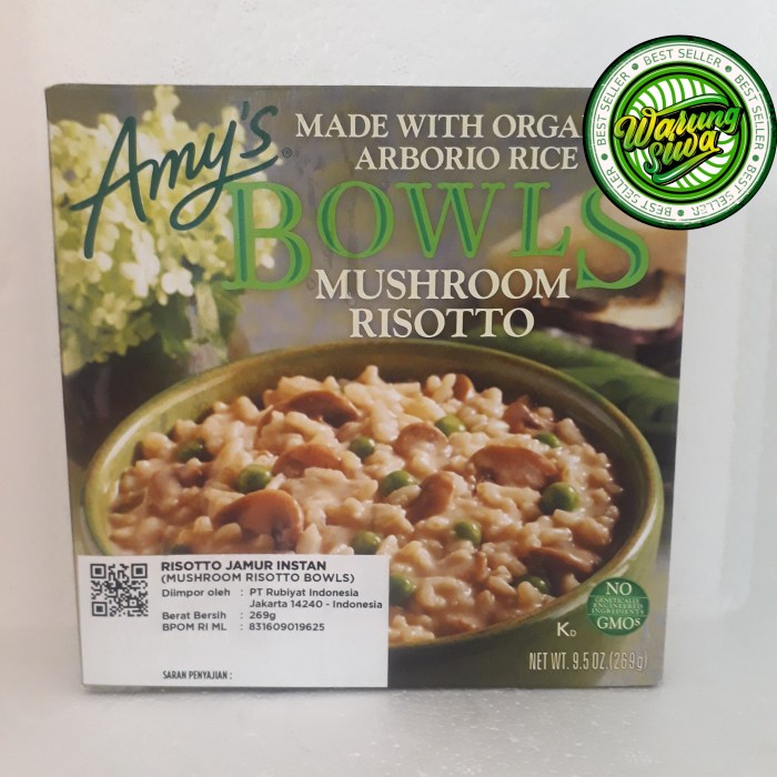 

amy's mushroom risotto made with organic arborio rice 269 gram