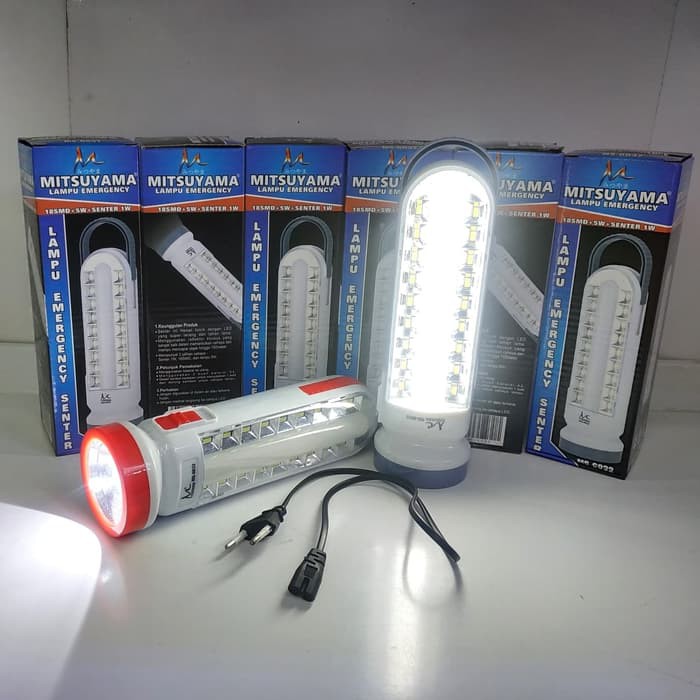 Lampu Senter 2in1 Emergency 18 LED + 5Watt + Senter 1Watt Mitsuyama