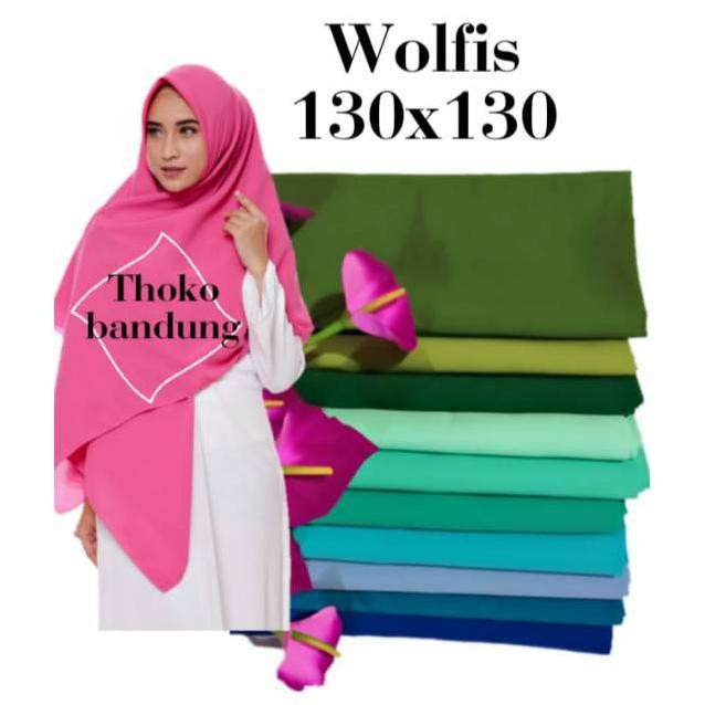 Jilbab Segiempat Woolpeach Wolfis Grade A