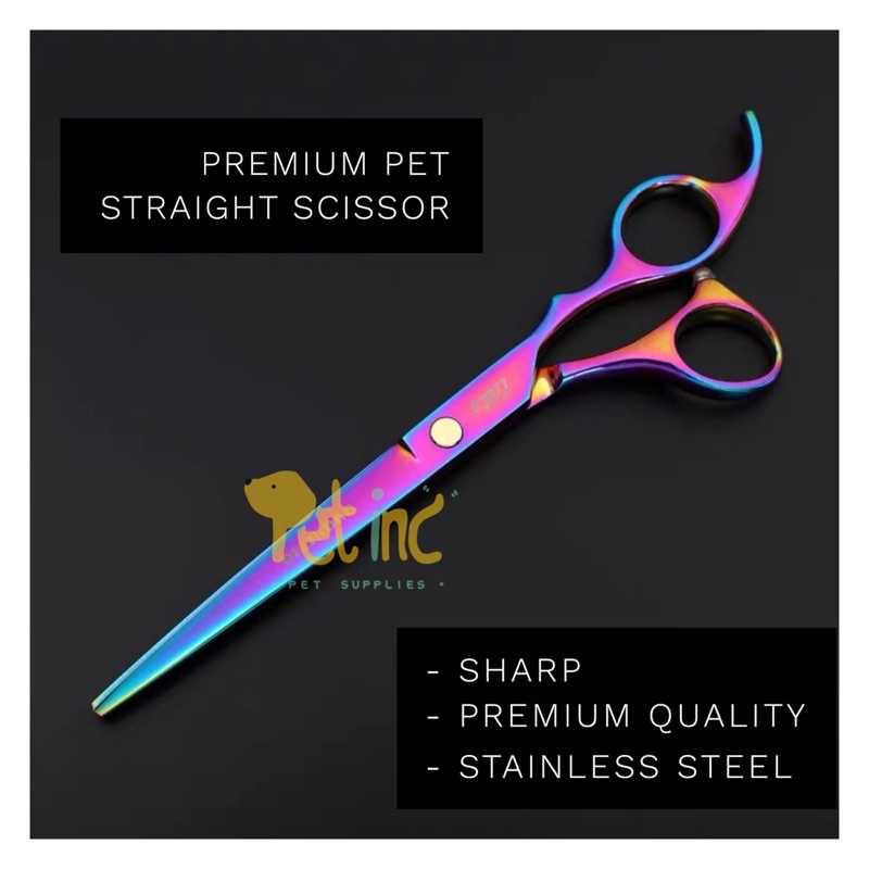 Premium pet straight (lurus) scissor 7 inch