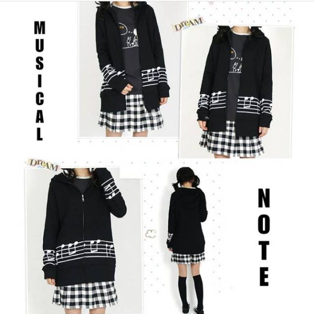 Jaket Kawai/Jepang - Musical Note Jacket