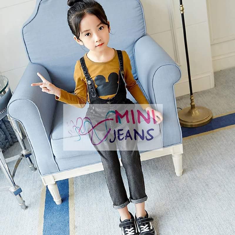 Setelan anak CEWEK Overall Jeans Set 2in1