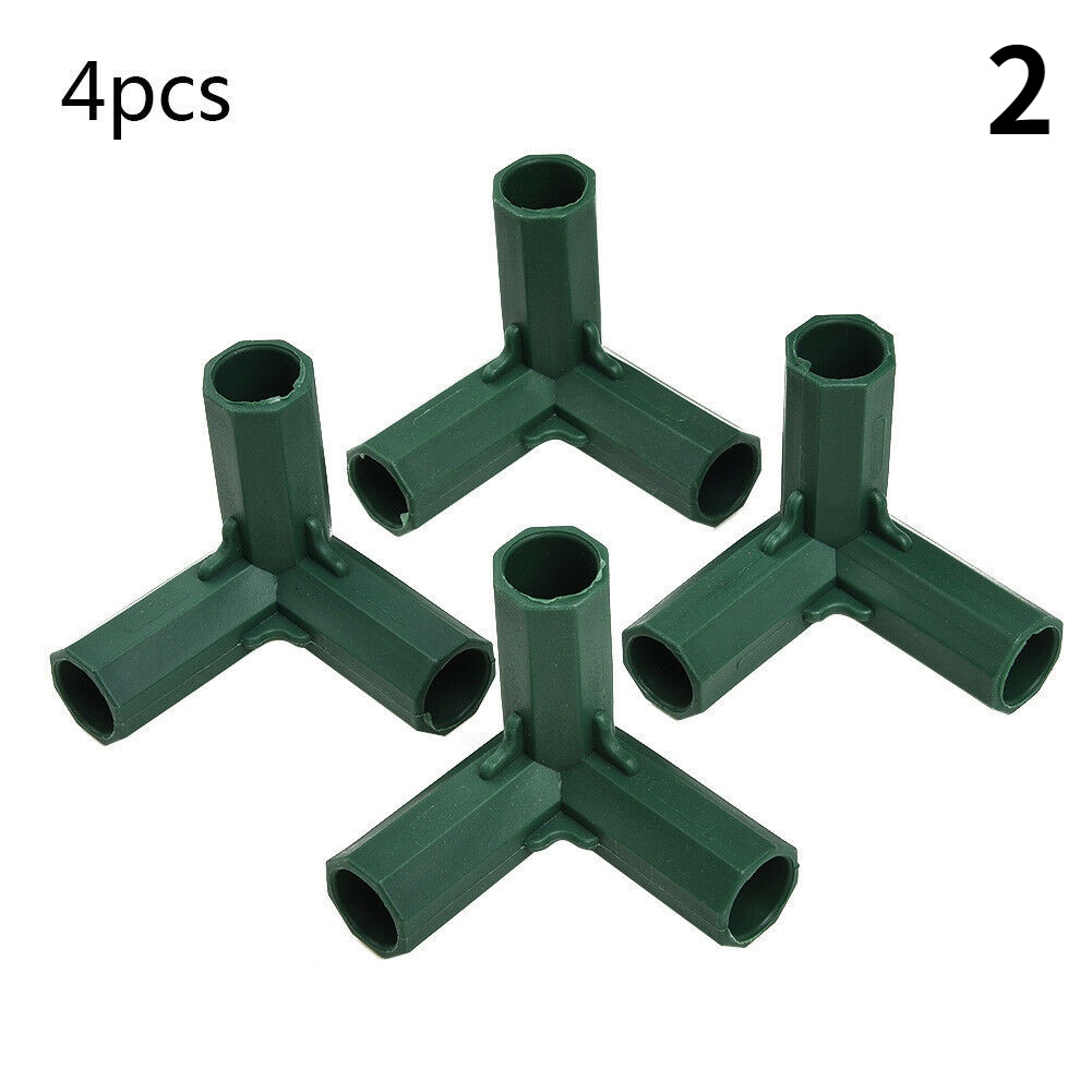 4 Pcs Adaptor Konektor Bingkai Rumah Kaca Bahan Plastik Warna Hijau Ukuran 16mm Untuk Taman