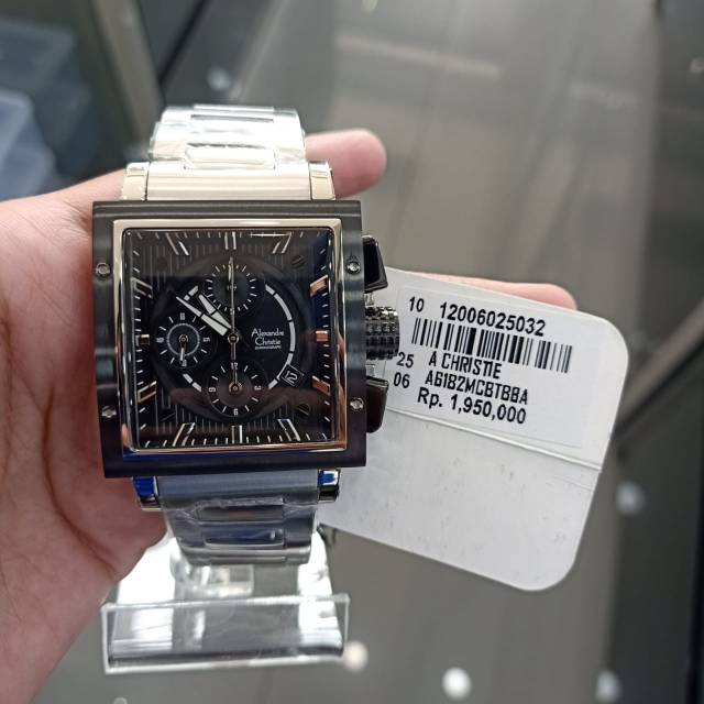 JAM TANGAN PRIA ALEXANDRE CHRISTIE AC 6182 MC SILVER BLACK ORIGINAL GARANSI 1 TAHUN RESMI