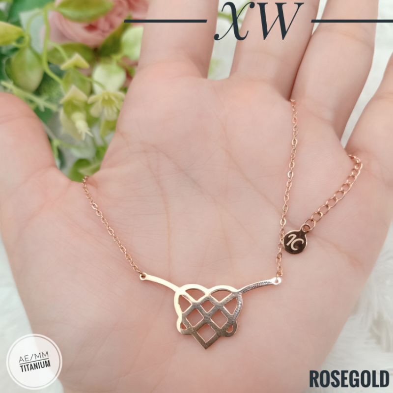 Kalung Titanium Ikatan Cinta Rosegold/Silver XW19052107