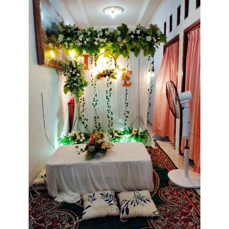 sewa dekorasi backdrop akad nikah + meja akad lesehan  2.2meter