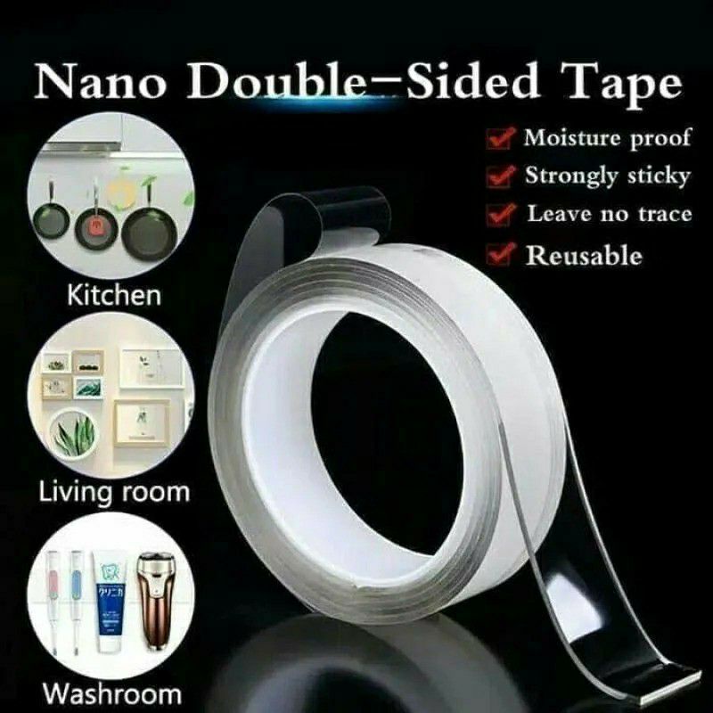 

solatip 2 sisi nano tape/double tape transparan