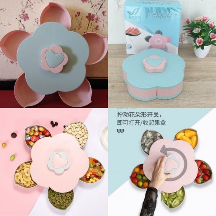 Toples Kue Putar /  Tempat Menyimpan Makanan Serbaguna / Terdapat 5 Sekat Wadah Multifungsi