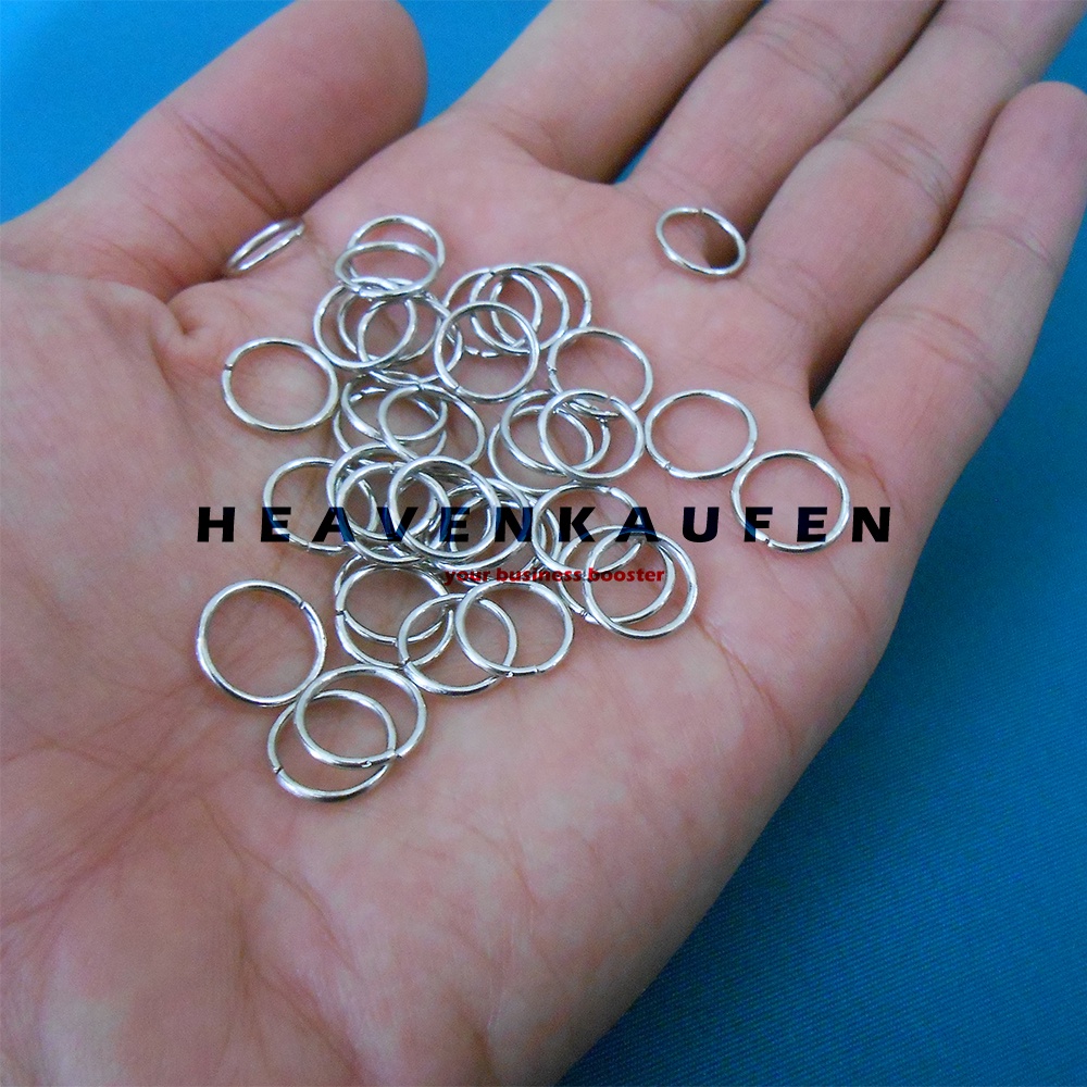 Ring Bulat Kecil Tipis Diameter Lubang 8 mm Silver Per Pack isi 50 Pcs Untuk Ring Bulat Craft Dll