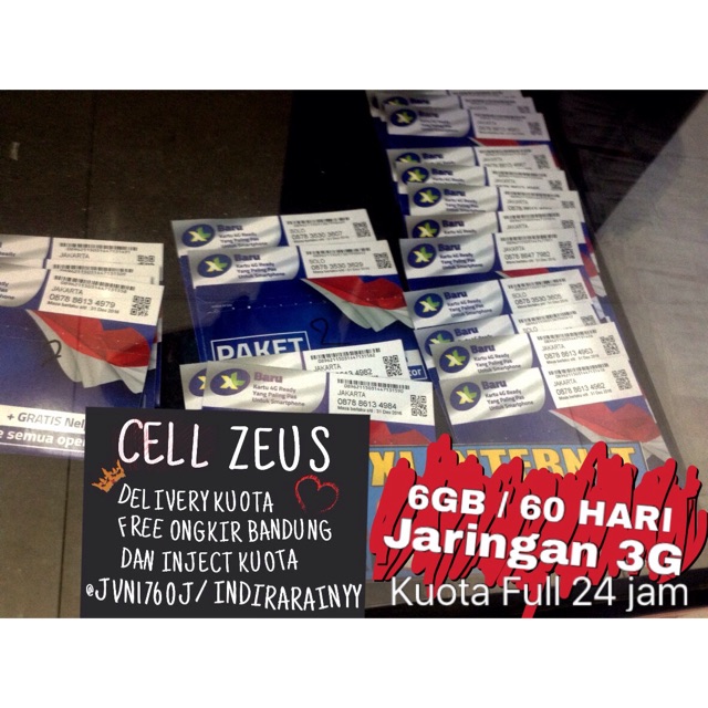 Kartu Perdana Kuota Internet XL 6GB kuota Full 24 jam Jaringan 3G masa aktif 2 Bulan