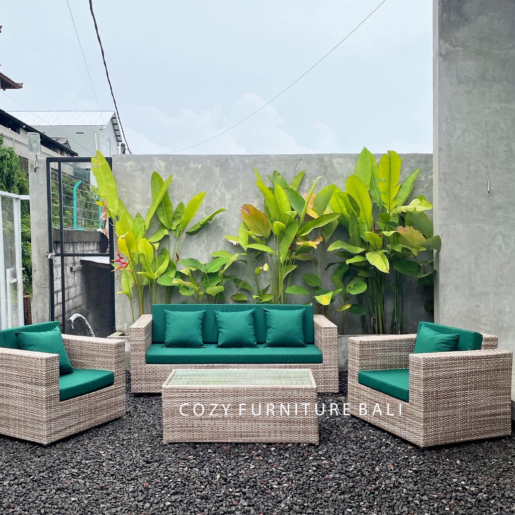 SOFA RATTAN SYNTHETIC OUTDOOR | KURSI ROTAN SINTETIS TERAS RUANG TAMU
