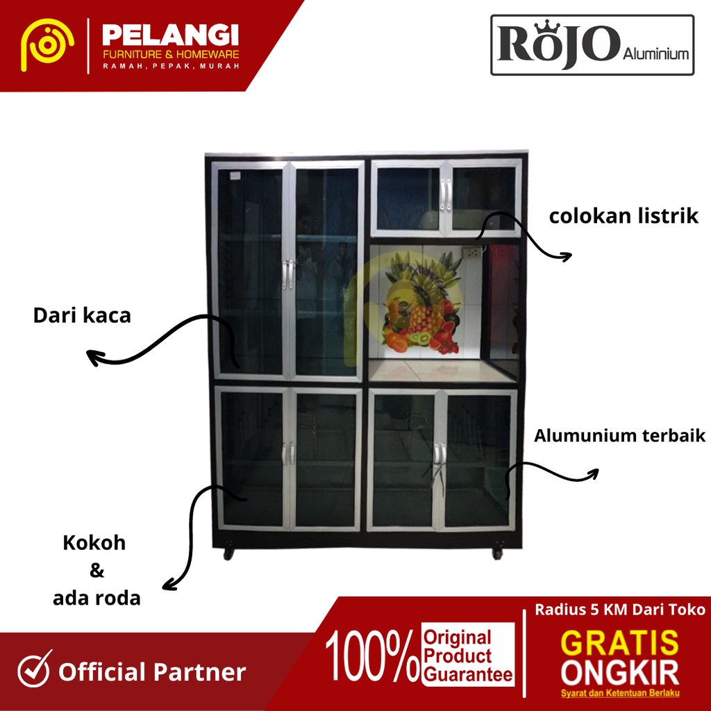 Rak Piring Alumunium | Rak Piring 8 Pintu | Lemari Piring Alumunium 8 Pintu | Kitchen Set | Pelangif