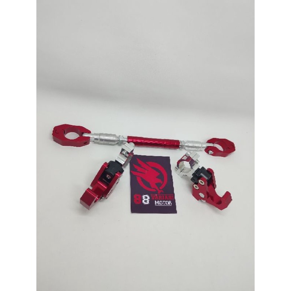 Paket Palang Stang Besar Bisa Stel Full CNC dan 2 Pcs gantungan Barang PCX 150-160 lama