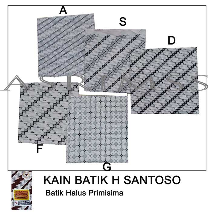Kain Batik Jogja Jarik Batik Samping Kebat Jogjaan Hitam Putih Santoso AAA Premium Original-2
